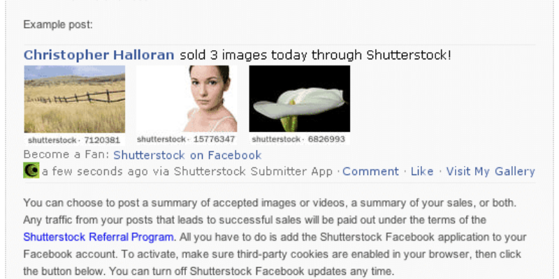 Shutterstock mit neuem Facebook App