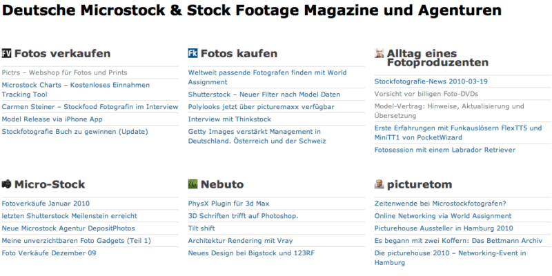 Microstock News Seite gestartet